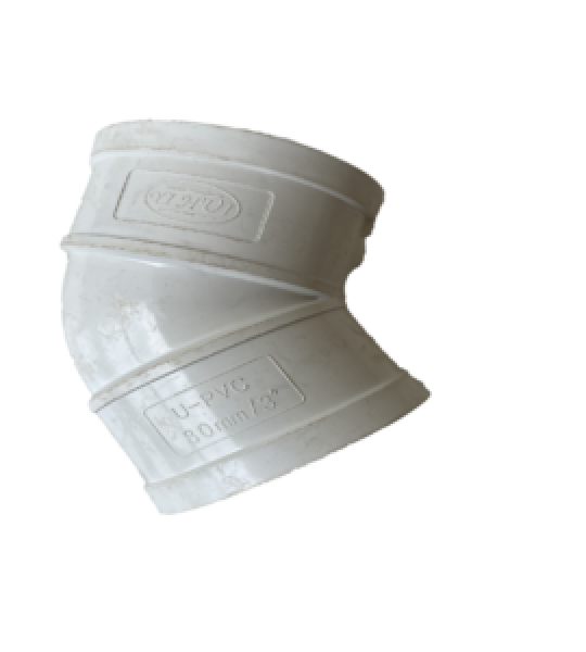 PVC bend white 45